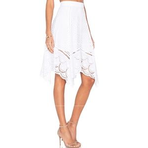 White Crochet Eyelet Skirt from Revolve